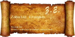 Zabolai Erazmus névjegykártya